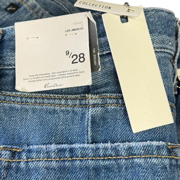 Kancan Women's Jeans Vintage 90s SZ 9 /28 Kick Pleat Blue High Rise Wide Leg NEW - Picture 15 of 16